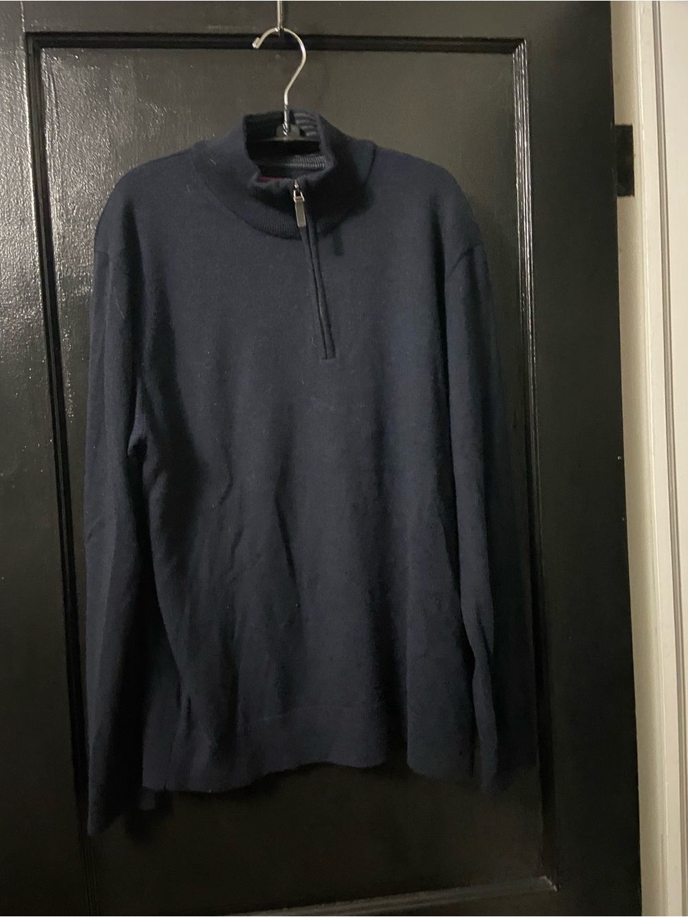 Men's UNTUCKit Black Wool 1/4 Zip Sweater Size M
